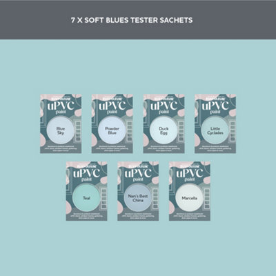 Rust-Oleum Light Blue Satin uPVC Paint Tester Samples - 10ml