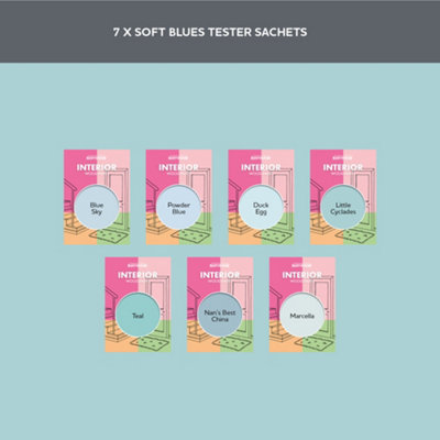 Rust-Oleum Light Blue Satinwood Interior Wood Paint Tester Samples - 10ml