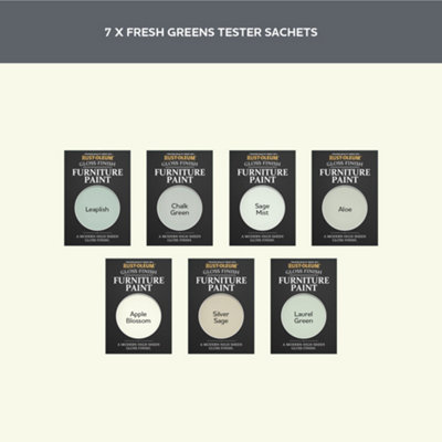 Rust-Oleum Light Green Gloss Furniture Paint Tester Samples - 10ml