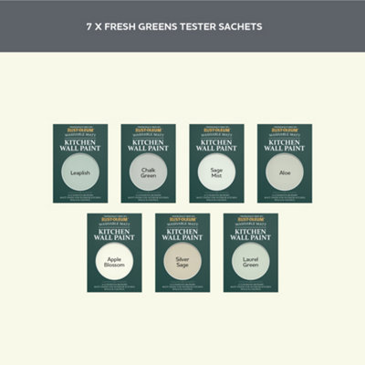 Rust-Oleum Light Green Matt Kitchen Wall Paint Tester Samples - 10ml