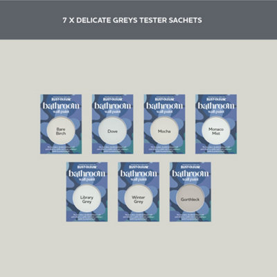 Rust-Oleum Light Grey Bathroom Wall & Ceiling Paint Tester Samples - 10ml