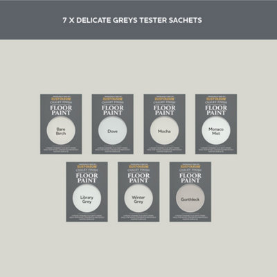 Rust-Oleum Light Grey Chalky Floor Paint Tester Samples - 10ml