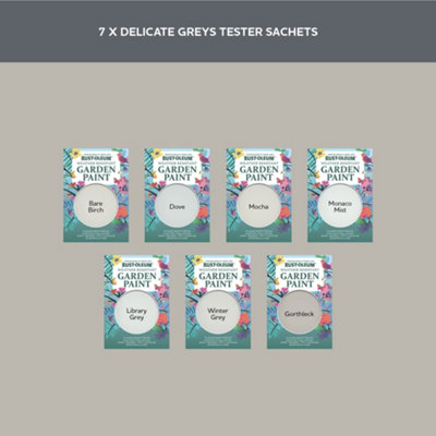 Rust-Oleum Light Grey Gloss Garden Paint Tester Samples - 10ml