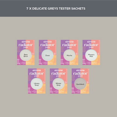 Rust-Oleum Light Grey Gloss Radiator Paint Tester Samples - 10ml