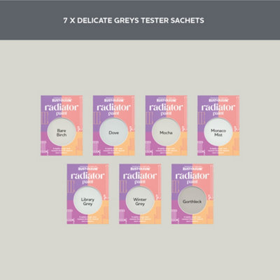 Rust-Oleum Light Grey Matt Radiator Paint Tester Samples - 10ml