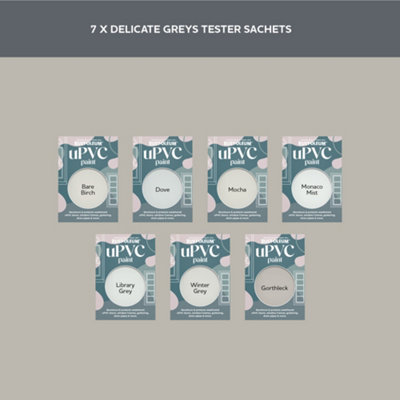 Rust-Oleum Light Grey Matt uPVC Paint Tester Samples - 10ml