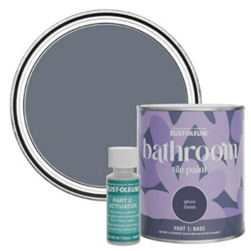 Rust-Oleum Marine Grey Gloss Bathroom Tile Paint 750ml