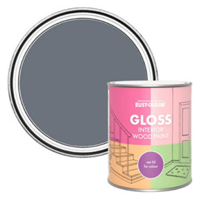 Rust-Oleum Marine Grey Gloss Interior Wood Paint 750ml