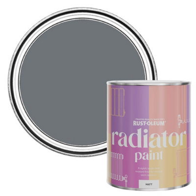 Rust Oleum Marine Grey Matt Radiator Paint 750ml DIY at B Q