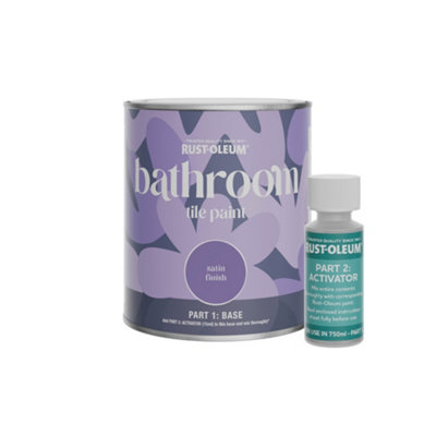 Buy Rust-Oleum Marine Grey Satin Bathroom Tile Paint 750ml at B&Q