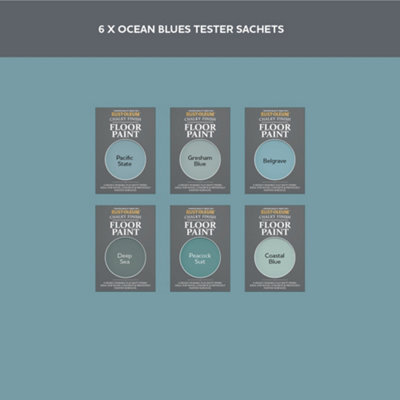 Rust-Oleum Mid Blue Chalky Floor Paint Tester Samples - 10ml