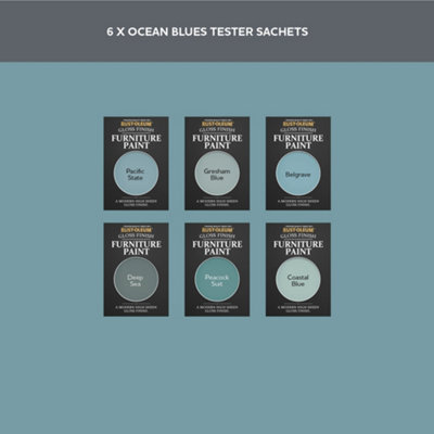 Rust-Oleum Mid Blue Gloss Furniture Paint Tester Samples - 10ml