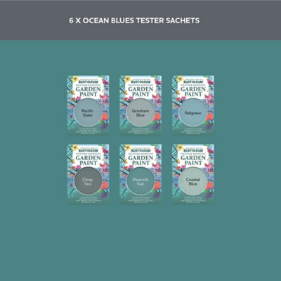 Rust-Oleum Mid Blue Gloss Garden Paint Tester Samples - 10ml