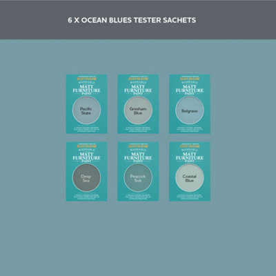 Rust-Oleum Mid Blue Matt Furniture Paint Tester Samples - 10ml