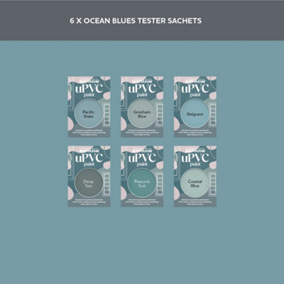 Rust-Oleum Mid Blue Matt uPVC Paint Tester Samples - 10ml