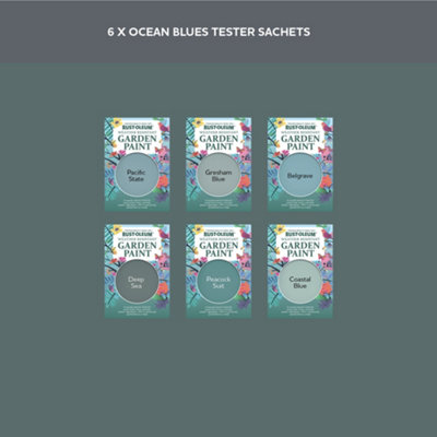 Rust-Oleum Mid Blue Satin Garden Paint Tester Samples - 10ml