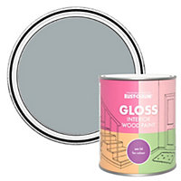 Rust-Oleum Mineral Grey Gloss Interior Wood Paint 750ml