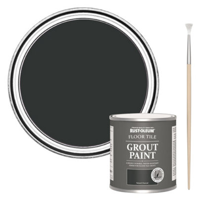 RustOleum Natural Charcoal (Black) Floor Grout Paint 250ml DIY at B&Q