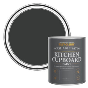 Rust-Oleum Natural Charcoal (Black) Satin Kitchen Cupboard Paint 750ml