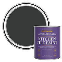 Rust-Oleum Natural Charcoal (Black) Satin Kitchen Tile Paint 750ml