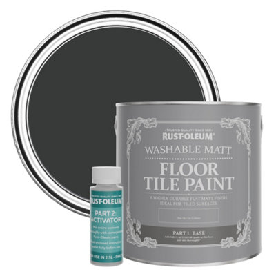 Rust-Oleum Natural Charcoal (Black) Washable Matt Floor Tile Paint 2.5L