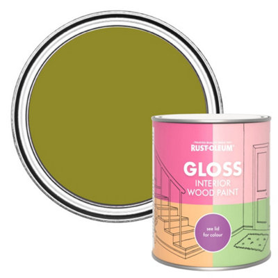 Rust-Oleum Pickled Olive Gloss Interior Wood Paint 750ml