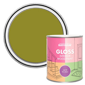Rust-Oleum Pickled Olive Gloss Interior Wood Paint 750ml