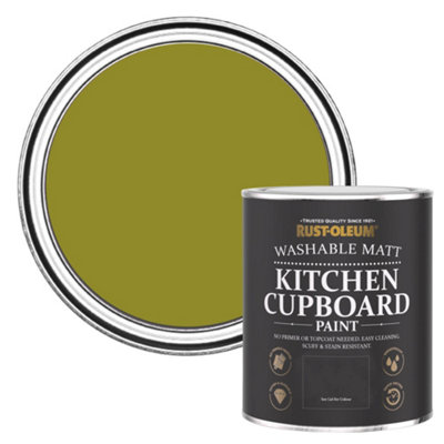 RustOleum Pickled Olive Matt Kitchen Cupboard Paint 750ml DIY at B&Q