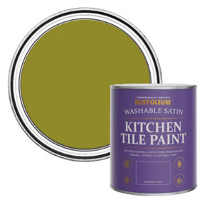 Rust-Oleum Pickled Olive Satin Kitchen Tile Paint 750ml