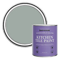 Rust-Oleum Pitch Grey Gloss Kitchen Tile Paint 750ml