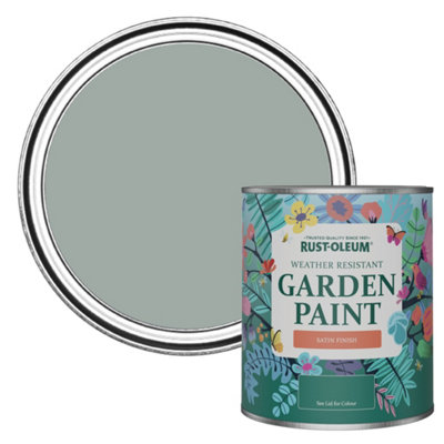 Rust-Oleum Pitch Grey Satin Garden Paint 750ml