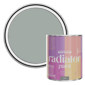 Rust-Oleum Pitch Grey Satin Radiator Paint 750ml