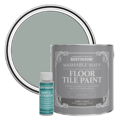 Rust-Oleum Pitch Grey Washable Matt Floor Tile Paint 2.5L