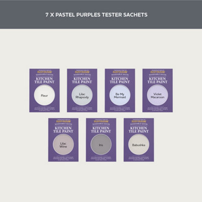 Rust-Oleum Purple Satin Kitchen Wall Tile Paint Tester Samples - 10ml