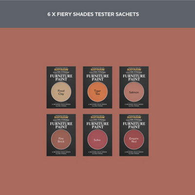 Rust-Oleum Red Gloss Furniture Paint Tester Samples - 10ml