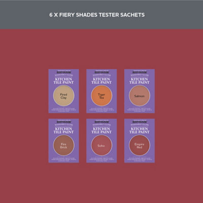 Rust-Oleum Red Gloss Kitchen Wall Tile Paint Tester Samples - 10ml