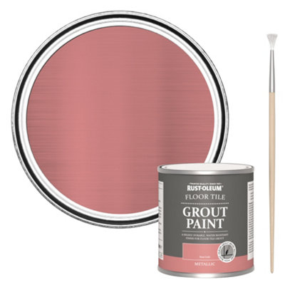 RustOleum Rose Gold Floor Grout Paint 250ml DIY at B&Q