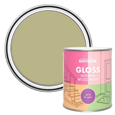 Rust-Oleum Sage Green Gloss Interior Wood Paint 750ml