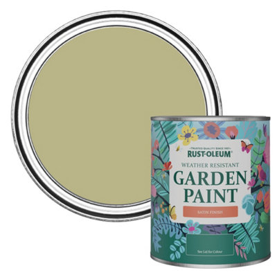 RustOleum Sage Green Satin Garden Paint 750ml DIY at B&Q