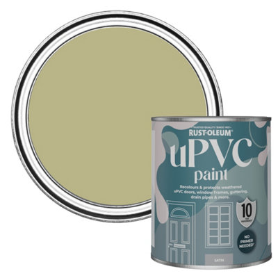 RustOleum Sage Green Satin UPVC Paint 750ml DIY at B&Q
