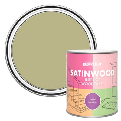 Buy RustOleum Sage Green Satinwood Interior Paint 750ml DIY at B&Q