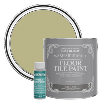 Rust-Oleum Sage Green Washable Matt Floor Tile Paint 2.5L