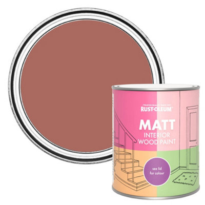 Rust-Oleum Salmon Matt Interior Wood Paint  750ml