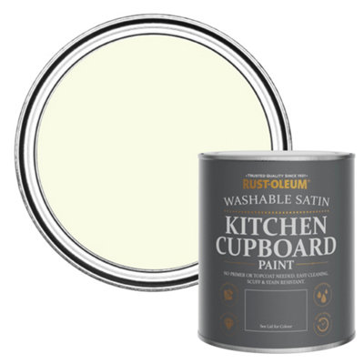 RustOleum Shortbread Satin Kitchen Cupboard Paint 750ml at B&Q