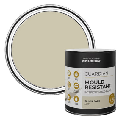 Rust-Oleum Silver Sage Guardian Matt Mould Resistant Interior Wood Paint 750ml