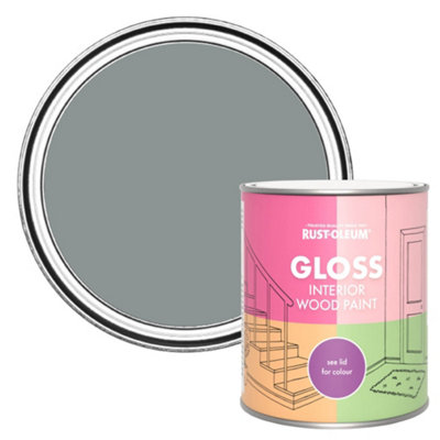 Rust-Oleum Slate Gloss Interior Wood Paint 750ml