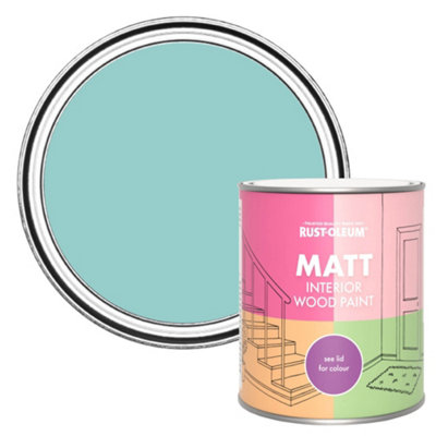 Rust-Oleum Teal Matt Interior Wood Paint  750ml