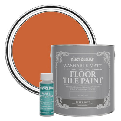 RustOleum Tiger Tea Washable Matt Floor Tile Paint 2.5L DIY at B&Q