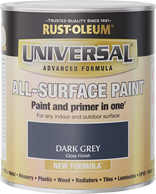 Rust-Oleum Universal Dark Grey Gloss All-Surface Paint 750ml