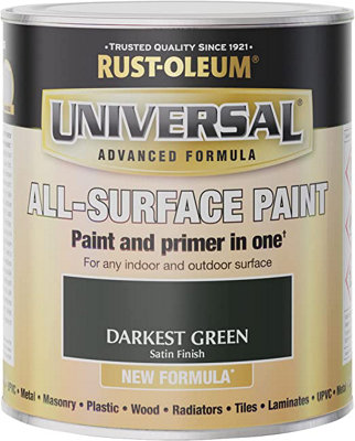 Rust-Oleum Universal Darkest Green Satin All-Surface Paint 750ml
